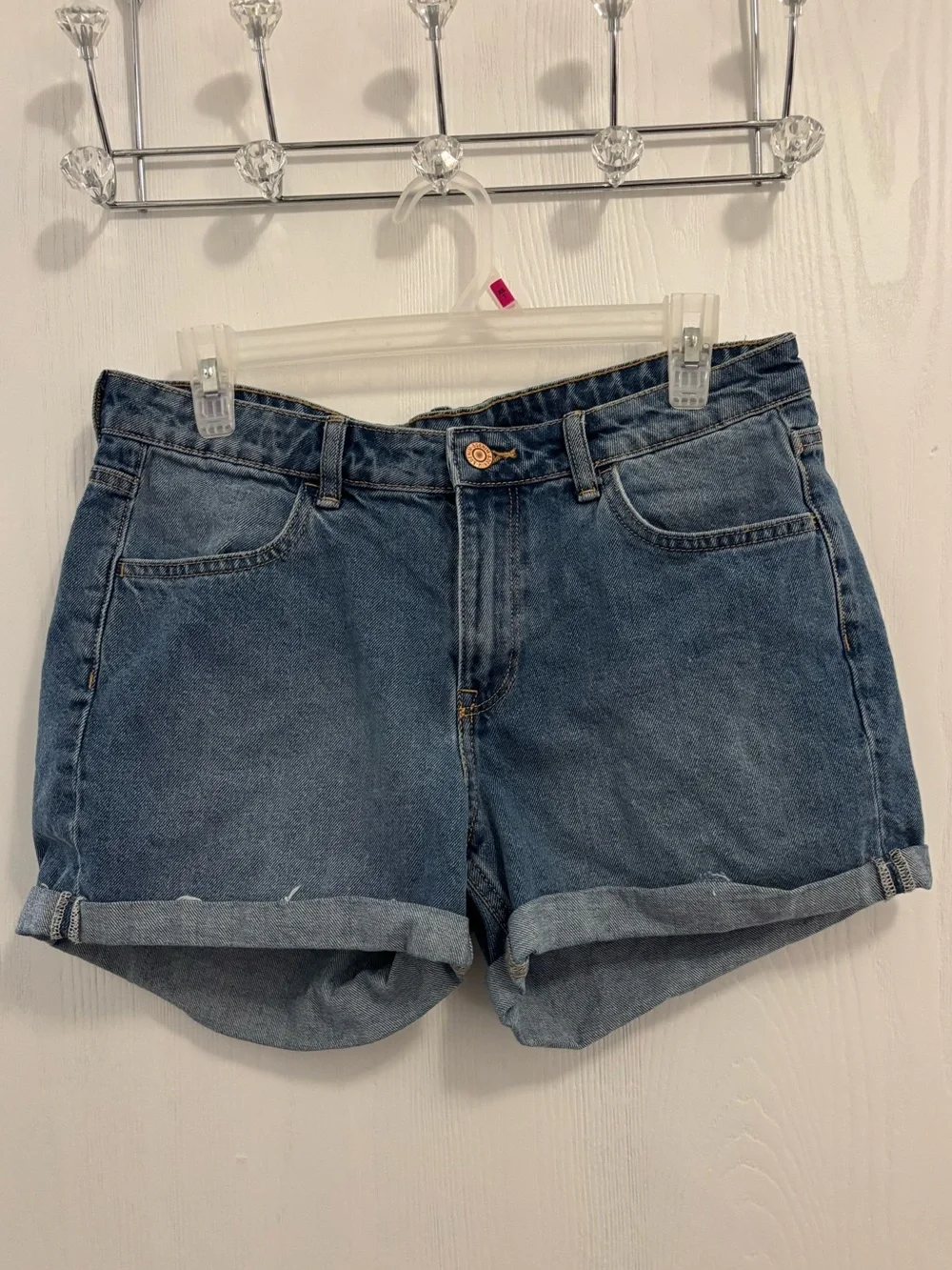 & Denim Blue Regular Waist Fit Denim Jean Shorts Women’s Size 10 NWOT